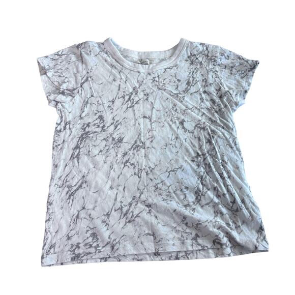 Madewell Perfect Vintage Tee Shirt Size Small Gray Cream Marble Print - Picture 2 of 7